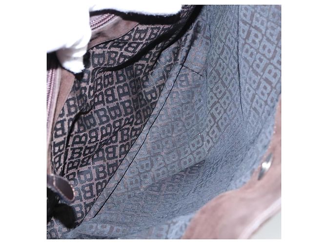 BALLY Borsa a Spalla in Pelle Scamosciata Marrone Nera Auth ti2366 Nero - vista 22