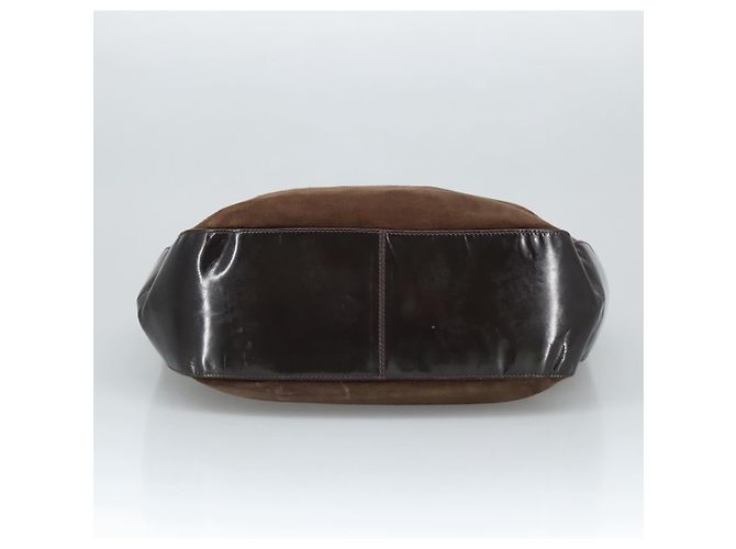 BALLY Borsa a Spalla in Pelle Scamosciata Marrone Nera Auth ti2366 Nero - vista 5
