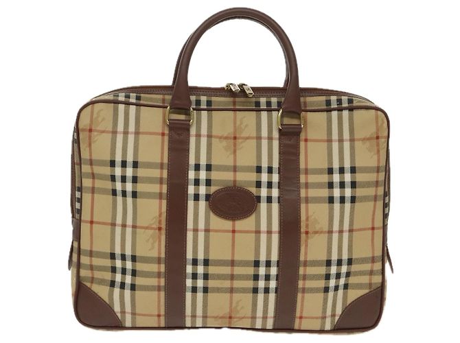 Autre Marque Borsa a mano Burberrys Nova Check PVC Beige Oro Auth 101041 D'oro - vista 13
