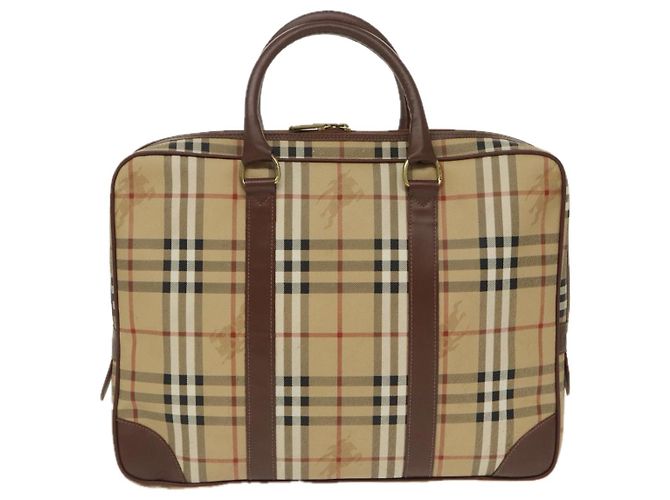 Autre Marque Borsa a mano Burberrys Nova Check PVC Beige Oro Auth 101041 D'oro - vista 2