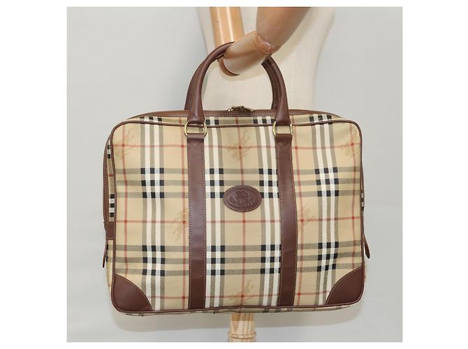 Autre Marque Borsa a mano Burberrys Nova Check PVC Beige Oro Auth 101041 D'oro - vista 23