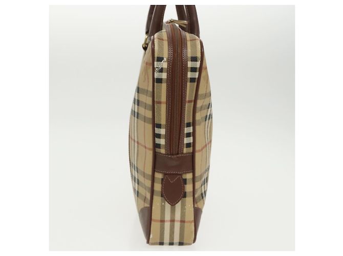 Autre Marque Borsa a mano Burberrys Nova Check PVC Beige Oro Auth 101041 D'oro - vista 4