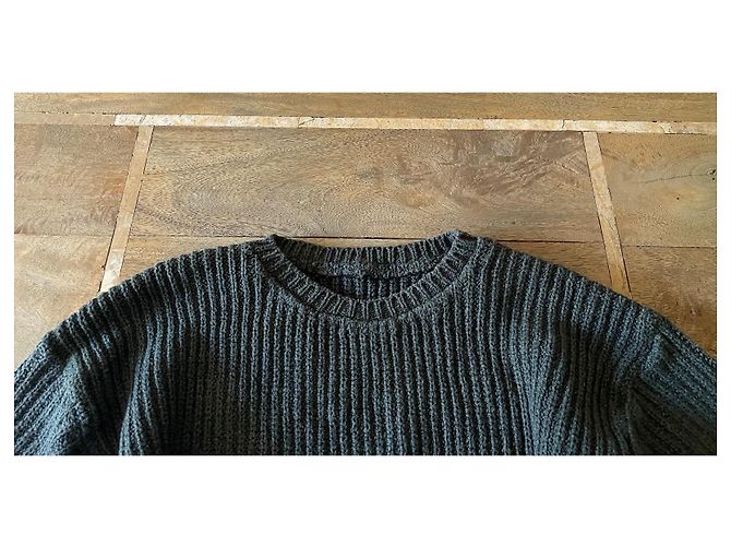 Autre Marque militärgrüner Pullover 100% Baumwolle englisches Rippenstrick Größe 38-40 Khaki Dunkelgrün - Ansicht 5