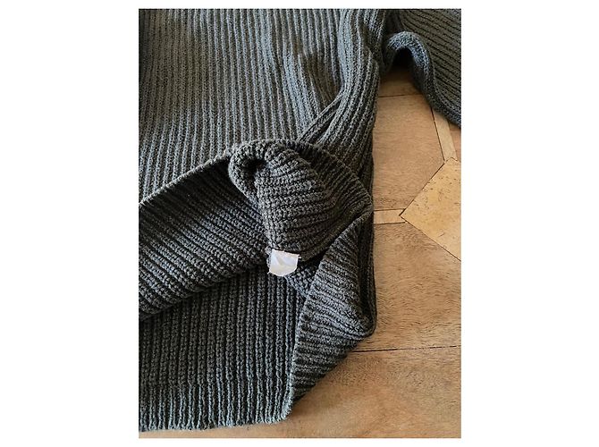 Autre Marque militärgrüner Pullover 100% Baumwolle englisches Rippenstrick Größe 38-40 Khaki Dunkelgrün - Ansicht 6