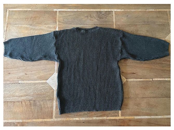 Autre Marque militärgrüner Pullover 100% Baumwolle englisches Rippenstrick Größe 38-40 Khaki Dunkelgrün - Ansicht 7