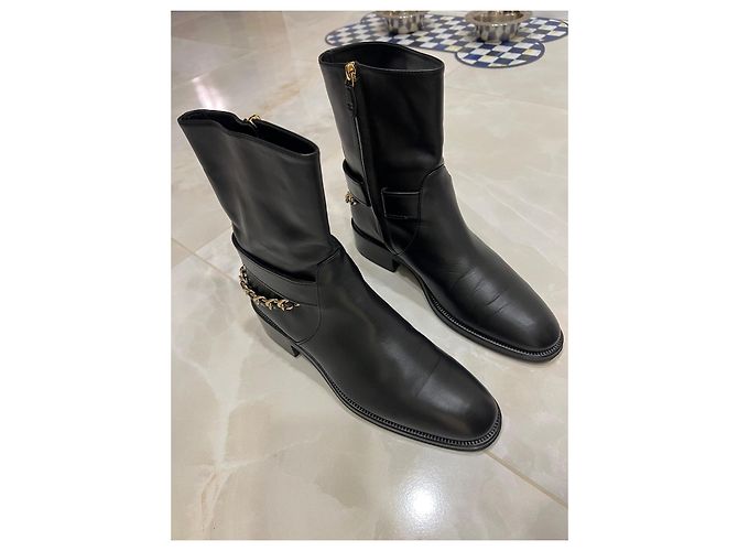 Cambon Stivaletti Chanel in pelle nera Nero - vista 11