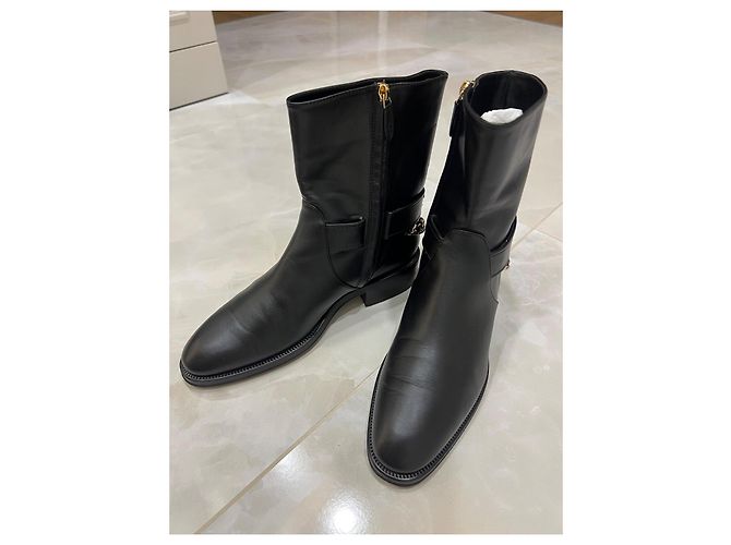Cambon Stivaletti Chanel in pelle nera Nero - vista 2