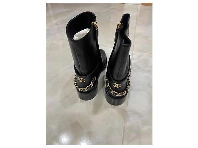 Cambon Stivaletti Chanel in pelle nera Nero - vista 4