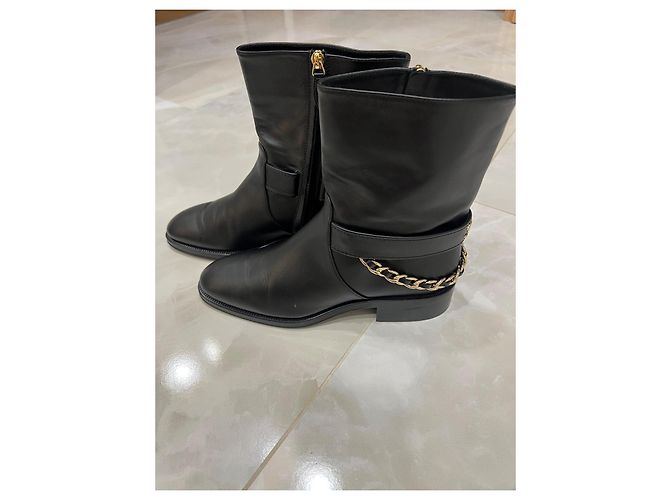 Cambon Stivaletti Chanel in pelle nera Nero - vista 5