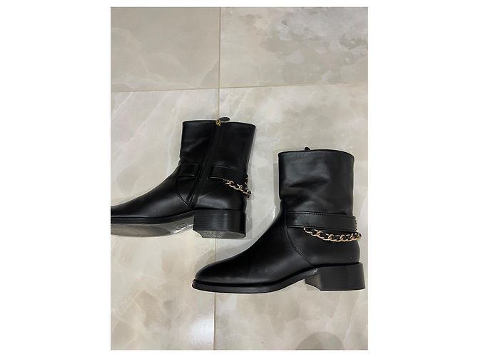 Cambon Stivaletti Chanel in pelle nera Nero - vista 7