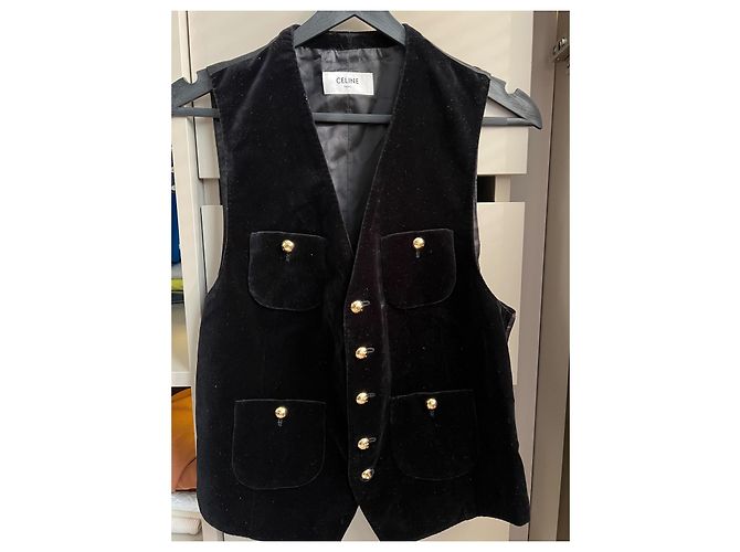 Top de terciopelo negro Céline - vista 5