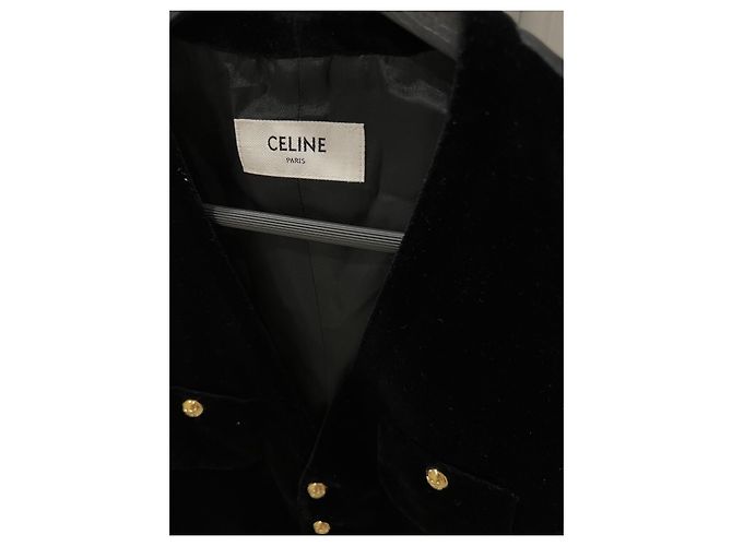 Top de terciopelo negro Céline - vista 7