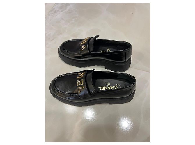 Cambon Chanel Espadrilles aus schwarzem Leder - Ansicht 4