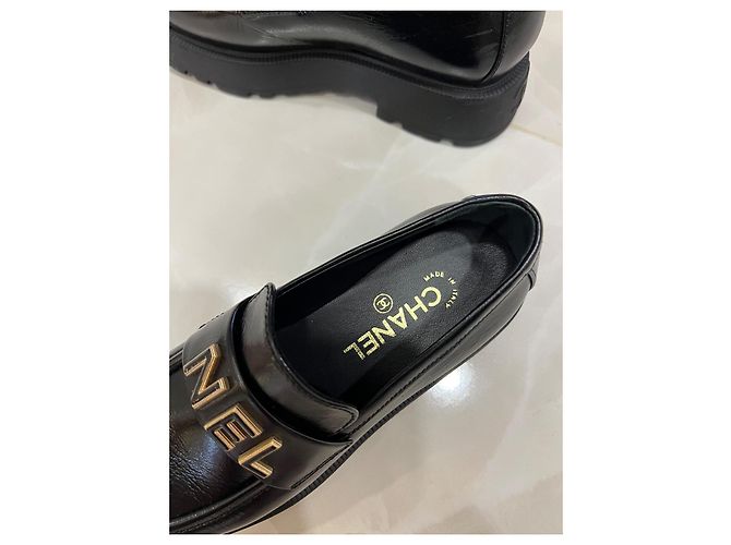Cambon Chanel Espadrilles aus schwarzem Leder - Ansicht 5