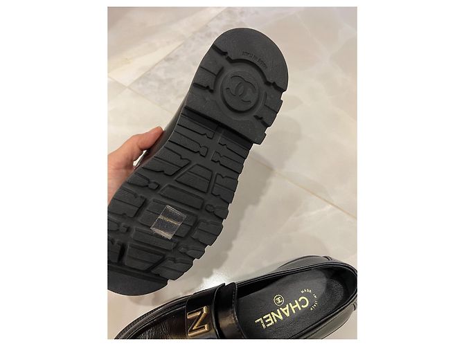 Cambon Chanel Espadrilles aus schwarzem Leder - Ansicht 7