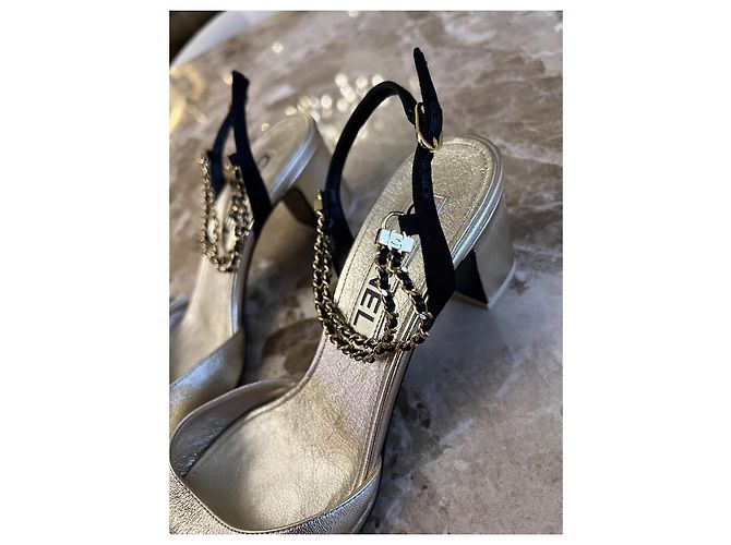 Cambon Bailarinas Chanel de piel dorada Dorado - vista 13