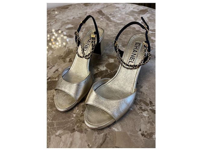 Cambon Bailarinas Chanel de piel dorada Dorado - vista 14