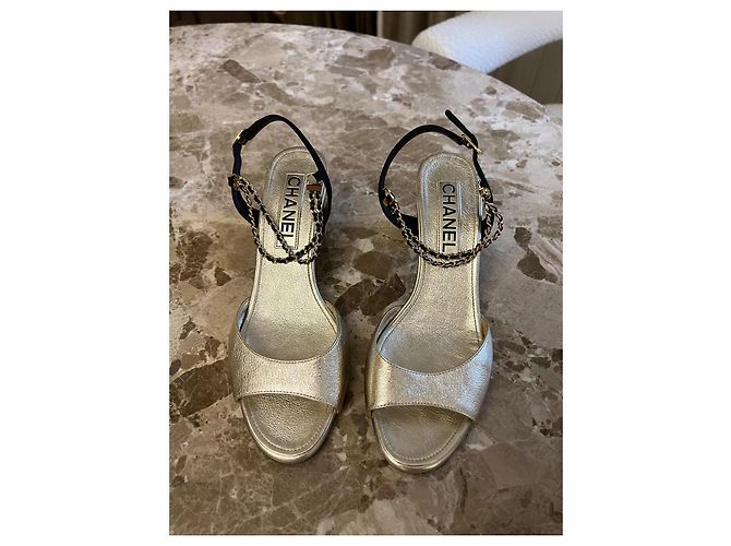 Cambon Bailarinas Chanel de piel dorada Dorado - vista 15