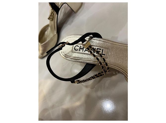 Cambon Bailarinas Chanel de piel dorada Dorado - vista 3
