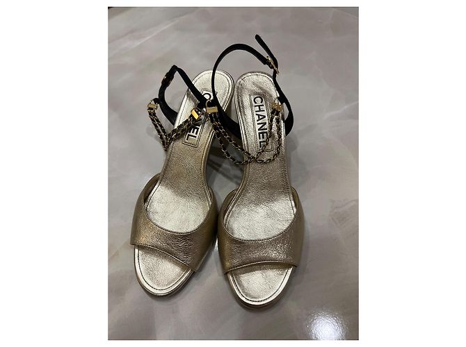 Cambon Bailarinas Chanel de piel dorada Dorado - vista 4