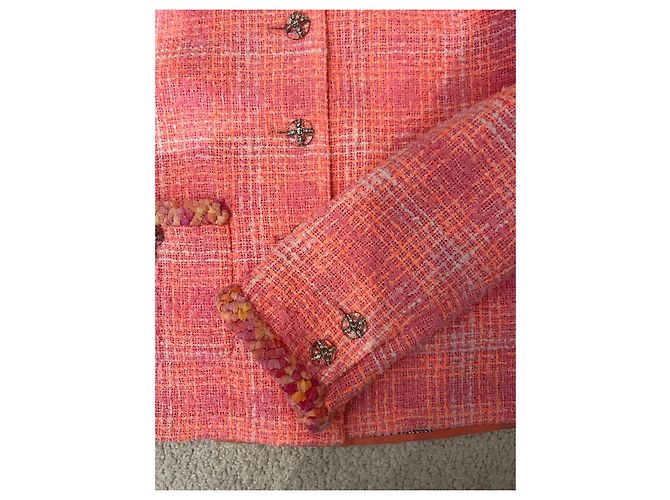 Chanel Rosa karierte Tweedjacke Pink - Ansicht 3