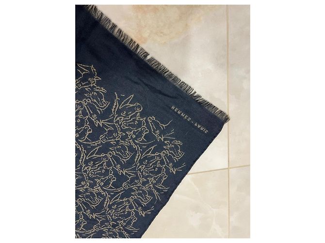 Constance Hermès Seidentuch Navy Blau Marineblau - Ansicht 4