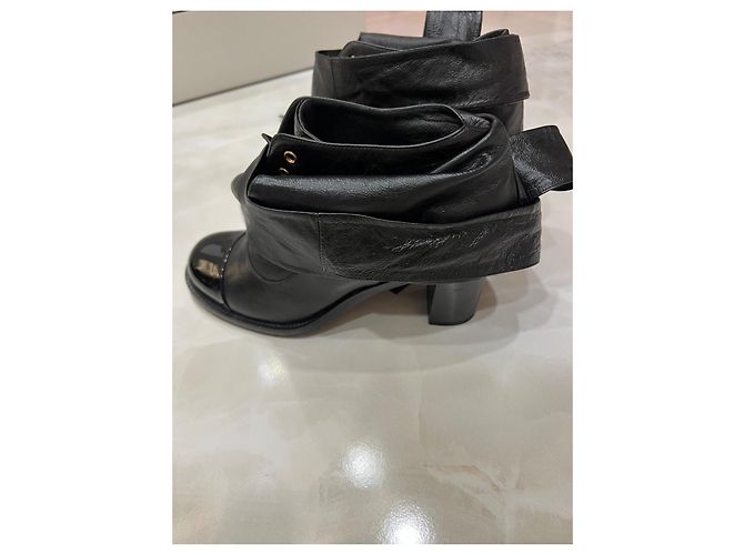 Cambon Stivaletti Chanel in pelle nera Nero - vista 2