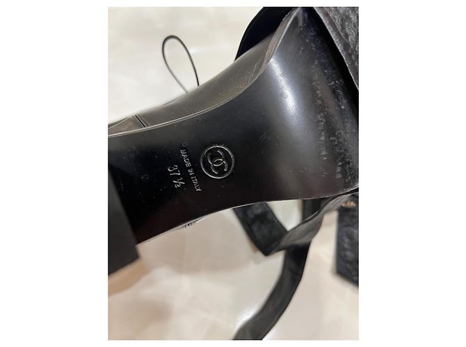 Cambon Stivaletti Chanel in pelle nera Nero - vista 6