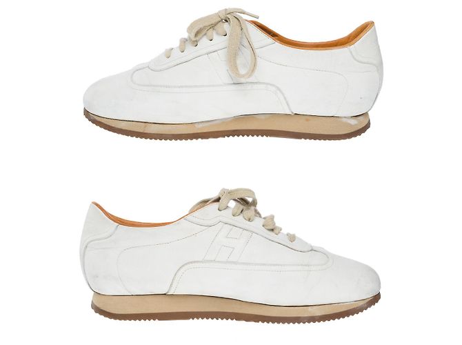 Hermès HERMES White Leather Shoe - 102212 - view 5