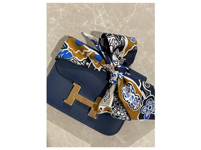 Constance Hermès HERMES Wallets T.  Leather Blue - view 10