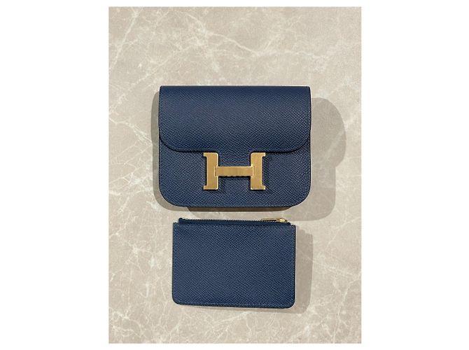 Constance Hermès HERMES Wallets T.  Leather Blue - view 11