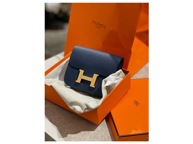 Constance Hermès HERMES Wallets T.  Leather Blue - view 12