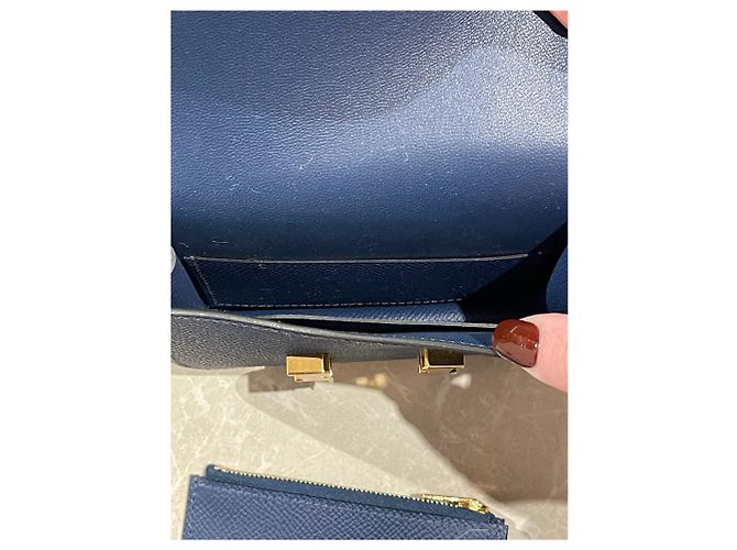 Constance Hermès HERMES Wallets T.  Leather Blue - view 13