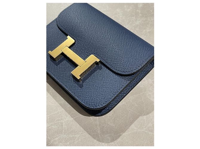 Constance Hermès HERMES Wallets T.  Leather Blue - view 2