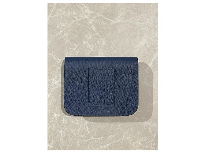 Constance Hermès HERMES Wallets T.  Leather Blue - view 6