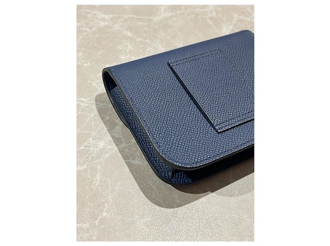 Constance Hermès HERMES Wallets T.  Leather Blue - view 7
