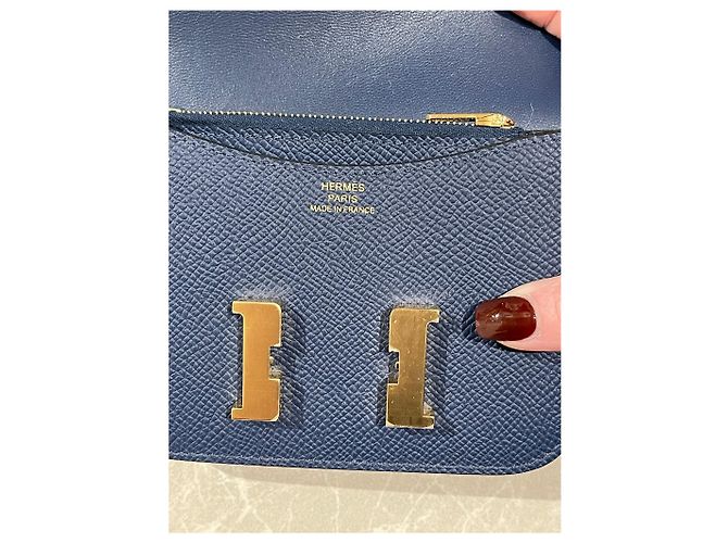 Constance Hermès HERMES Wallets T.  Leather Blue - view 9