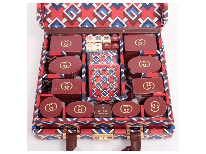 Gucci Poker Set Briefcase Geometric G Red - view 5