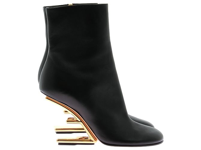 Botines FENDI T.EU 36.5 Cuero Negro - vista 2