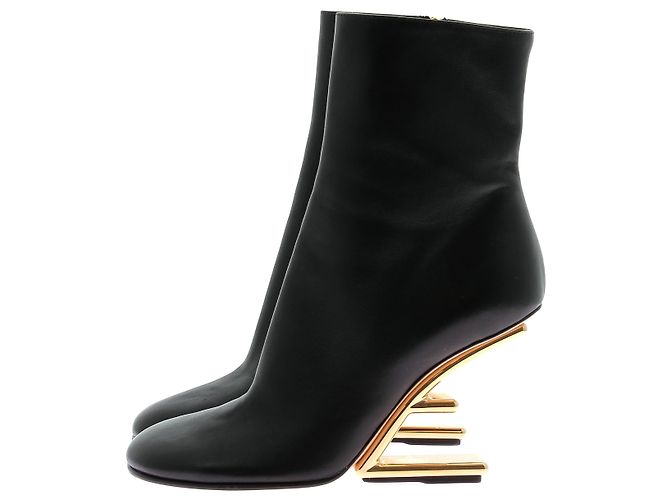Botines FENDI T.EU 36.5 Cuero Negro - vista 3