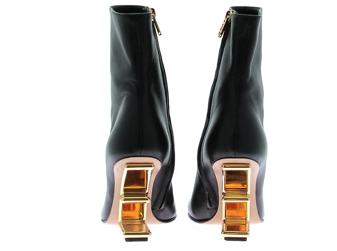 Botines FENDI T.EU 36.5 Cuero Negro - vista 5