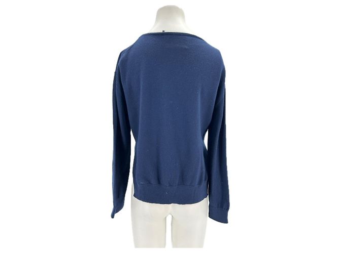 LAURENCE BRAS Strickwaren T.FR 36 Wolle Marineblau - Ansicht 2