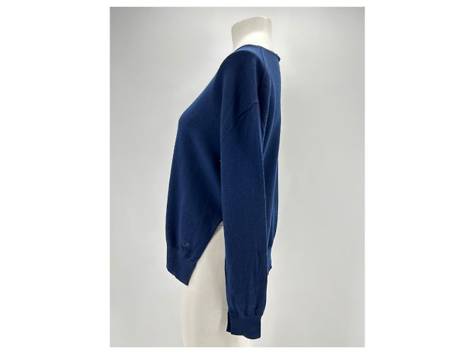 LAURENCE BRAS Strickwaren T.FR 36 Wolle Marineblau - Ansicht 4