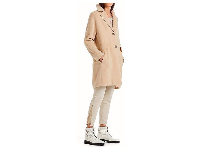 Abrigo esponjoso de lana de alpaca Marc Cain Beige - vista 2