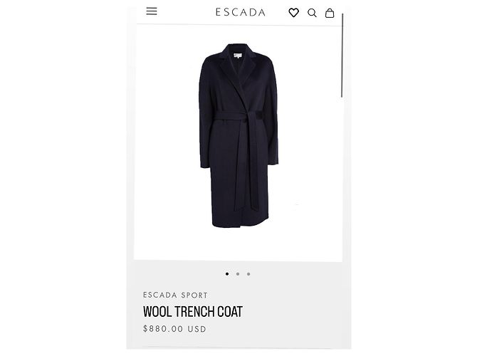 Abrigo trench de lana Escada Azul marino - vista 13