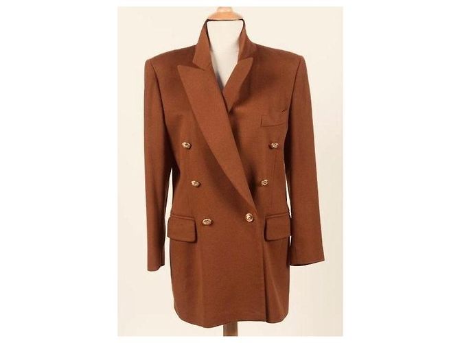 Chaqueta de cachemira vintage Escada Margaretha Ley Castaño - vista 2