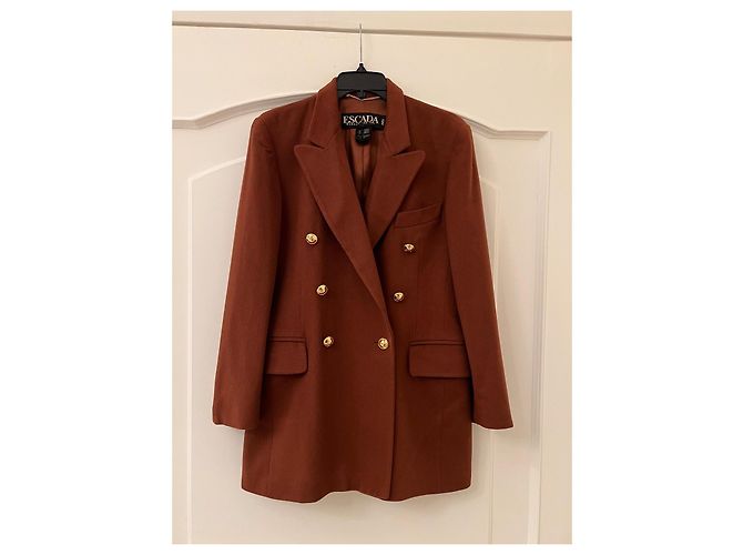 Chaqueta de cachemira vintage Escada Margaretha Ley Castaño - vista 3