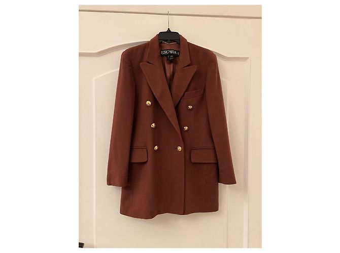 Chaqueta de cachemira vintage Escada Margaretha Ley Castaño - vista 4