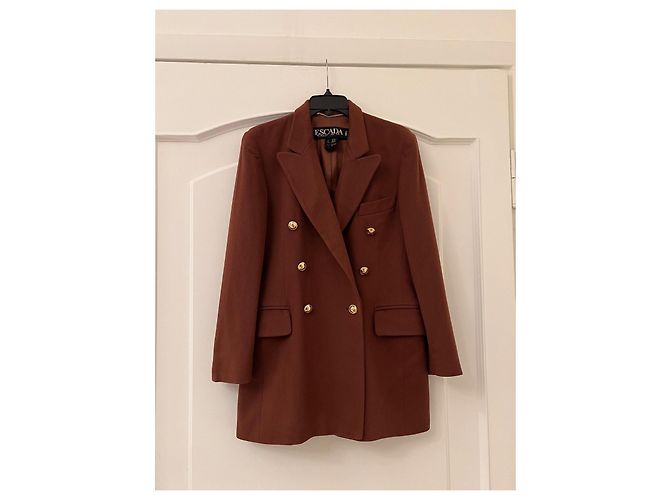 Chaqueta de cachemira vintage Escada Margaretha Ley Castaño - vista 8