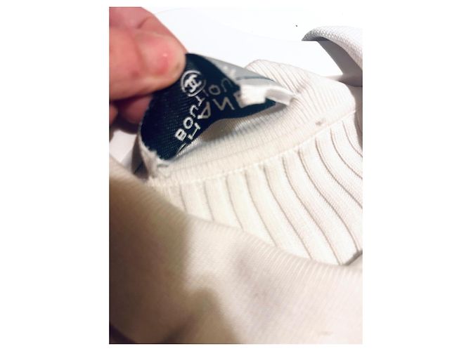 Cambon Polo Chanel de algodón blanco con botones logo CC - vista 5